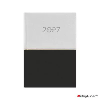 Naptár, tervező, A5, napi, DAYLINER "Contrast", fehér-fekete 1 db