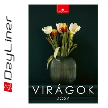 Naptár, fali, DAYLINER, "Virágok" 1 db
