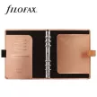 Kalendárium, gyűrűs, betétlapokkal, A5 méret, FILOFAX, "Saffiano Metallic", rózsaarany 1 db