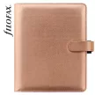 Kalendárium, gyűrűs, betétlapokkal, A5 méret, FILOFAX, "Saffiano Metallic", rózsaarany 1 db