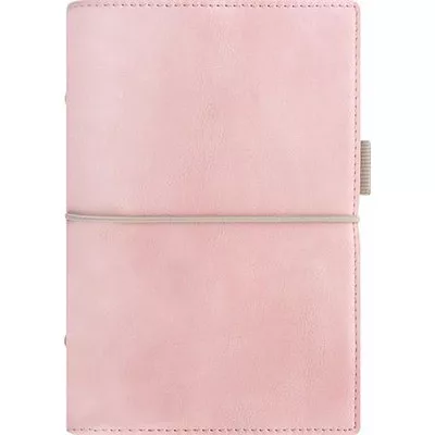 Kalendárium, gyűrűs, betétlapokkal, pocket méret, FILOFAX, "Domino" Soft", pasztell rózsaszín 1 db