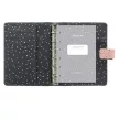 Kalendárium, gyűrűs, betétlapokkal, pocket méret, FILOFAX, "Confetti", rózsakvarc 1 db