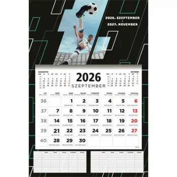   Naptár, fali, diák, 2026/2027 tanév, TOPTIMER, "Foci" 1 db