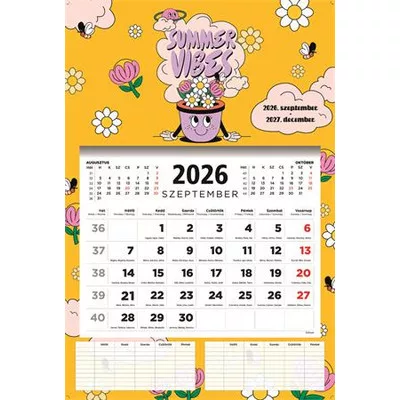 Naptár, fali, diák, 2026/2027 tanév, TOPTIMER, "Summer" 1 db