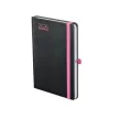 Naptár, tervező, A5, heti, TOPTIMER, "Nero", fekete-pink 1 db