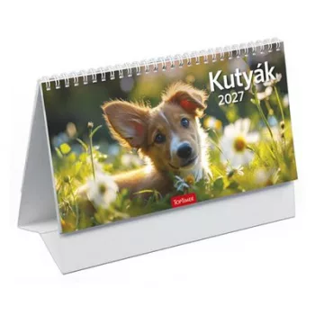 Naptár, asztali, álló, TOPTIMER, "Kutyák" 1 db