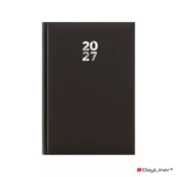  Naptár, tervező, A5, napi, DAYLINER, "Pannon", fekete 1 db