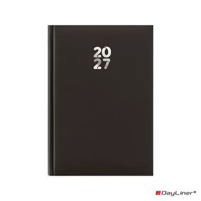 Naptár, tervező, A5, napi, DAYLINER, "Pannon", fekete 1 db