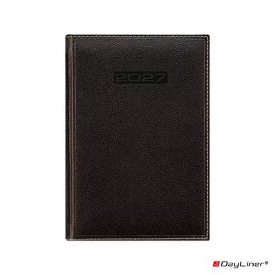Naptár, tervező, A5, napi, DAYLINER, "Sherwood", fekete 1 db
