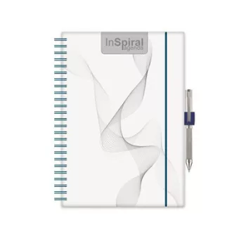   Naptár, tervező, A5, heti, DAYLINER, "InSpiral", fehér-kék 1 db