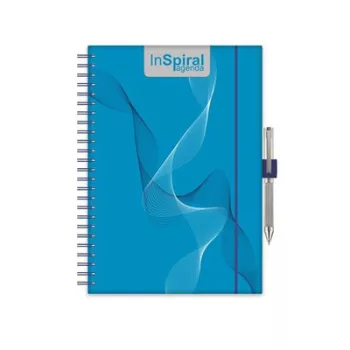   Naptár, tervező, A5, heti, DAYLINER, "InSpiral", kék-kék 1 db