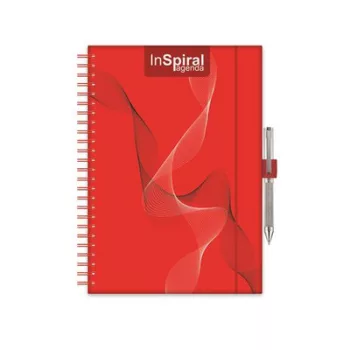   Naptár, tervező, A5, heti, DAYLINER, "InSpiral", piros-piros 1 db