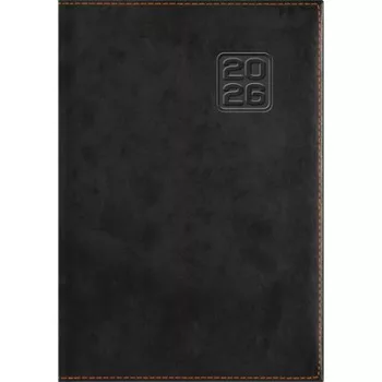   Naptár, tervező, A5, napi, DAYLINER "Square", fekete 1 db