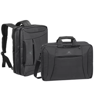 Notebook táska, hátizsákká alakítható, 16", RIVACASE "Central 8290", fekete 1 db