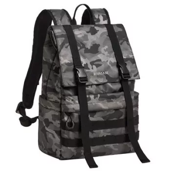   Notebook hátizsák, 15,6", rolltop, 15L, RIVACASE "7621 Sherwood", szürke-terepminta 1 db
