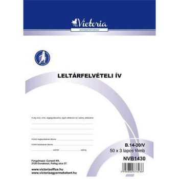   Nyomtatvány, leltárfelvételi ív, 50x3, A4, VICTORIA PAPER, "B.14-30", 10 tömb/csomag