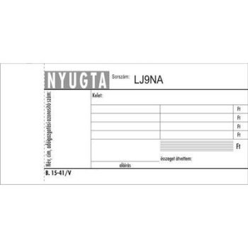   Nyomtatvány, nyugta 4 soros, 50x2, VICTORIA PAPER "B.15-41", 20 tömb/csomag