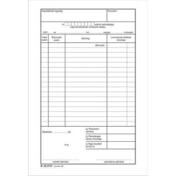   Nyomtatvány, pénztárgép napi bevételének módosító tételei, 25x2, A5, VICTORIA PAPER "B.22-31", 10 tömb/csomag