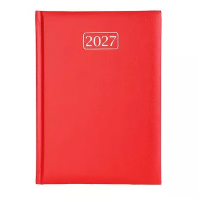 Naptár, tervező, A5, napi, VICTORIA OFFICE "Chrono", piros (2027 évi) 1 db