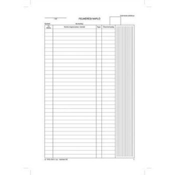   Nyomtatvány, felmérési napló, 25x5, A4, VICTORIA PAPER "D.7570-104", 10 tömb/csomag