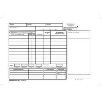   Nyomtatvány, menetlevél, tehergépjármű, 100 lap, A4, fekvő, VICTORIA PAPER, "D.GÉPJ.21.", 10 tömb/csomag