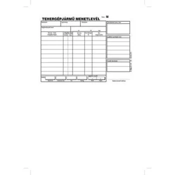   Nyomtatvány, menetlevél, tehergépjármű, 100 lap, A5, fekvő, VICTORIA PAPER, "D.GÉPJ.21.", 10 tömb/csomag 10 db