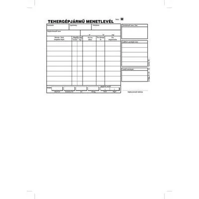 Nyomtatvány, menetlevél, tehergépjármű, 100 lap, A5, fekvő, VICTORIA PAPER, "D.GÉPJ.21.", 10 tömb/csomag 10 db