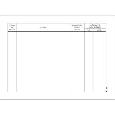 Nyomtatvány, emelőgépnapló, 25 lap, A5, VICTORIA PAPER, 20 tömb/csomag