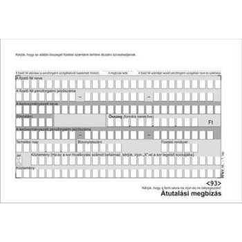   Nyomtatvány, átutalási megbízás, kézi, 500x2, A6, VICTORIA PAPER "PFNY 11"