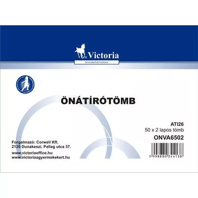 Önátírótömb, A6, 50x2 lap, VICTORIA PAPER 50 garn