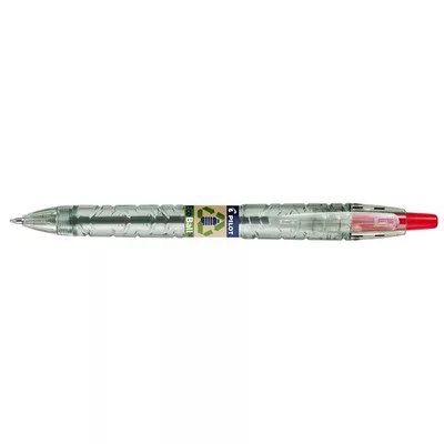 Golyóstoll, 0,27 mm, nyomógombos, PILOT "B2P EcoBall", piros 1 db