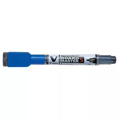 Táblamarker, törlőkupakkal, 0,8 mm, UF, kúpos, PILOT "V-Board Master S", kék