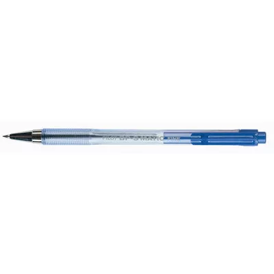 Golyóstoll, 0,27 mm, nyomógombos, átlátszó tolltest, PILOT "BP-S Matic", kék 1 db