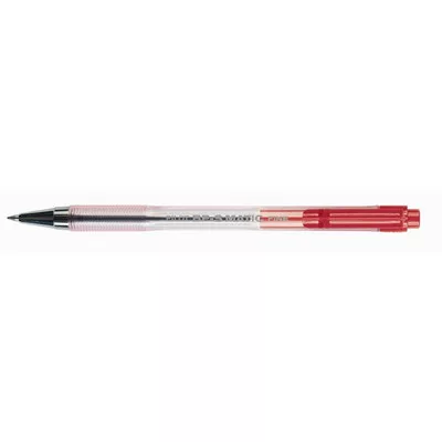 Golyóstoll, 0,27 mm, nyomógombos, átlátszó tolltest, PILOT "BP-S Matic", piros 1 db