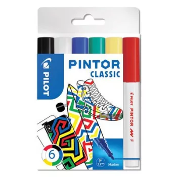   Dekormarker készlet, 1 mm, PILOT "Pintor F" 6 különböző klasszikus szín 6 db
