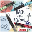 Golyóstoll, 0,35 mm, nyomógombos, PENTEL "Kachiri BK457", kék 1 db