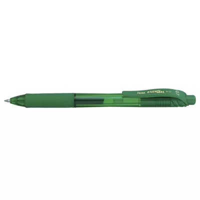 Zseléstoll, 0,35 mm, nyomógombos, PENTEL "EnerGelX BL107", zöld 1 db