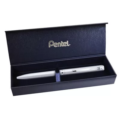 Zseléstoll, 0,35 mm, rotációs, ezüst tolltest, PENTEL "EnerGel BL-2007" kék 1 db
