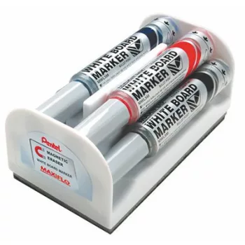   Táblamarker készlet, 6 mm, kúpos hegy, PENTEL "Maxiflo", 4 különböző szín