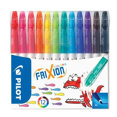 Filctoll készlet, 0,39-0,7 mm, törölhető, PILOT "Frixion Colors", 12 különböző szín 12 db