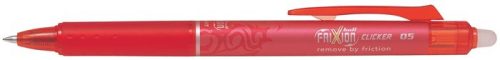 Rollertoll, 0,25 mm, törölhető, nyomógombos, PILOT "Frixion Clicker", piros
