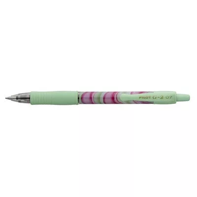 Zseléstoll, 0,32 mm, nyomógombos, zöld tolltest, PILOT "G-2 Flow", kék 1 db
