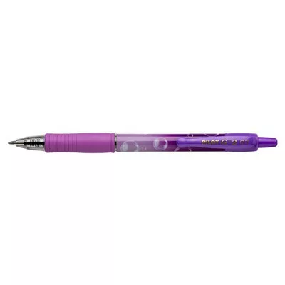 Zseléstoll, 0,32 mm, nyomógombos, PILOT "G-2 Purple Bubble", kék 1 db