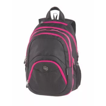   Hátizsák, 2in1, notebook tartóval és audió csatlakozóval, PULSE "Teens", pink-fekete 1 db