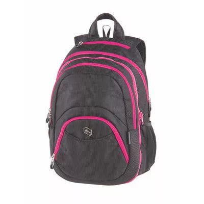 Hátizsák, 2in1, notebook tartóval és audió csatlakozóval, PULSE "Teens", pink-fekete 1 db