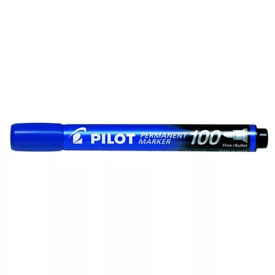 Alkoholos marker, 1 mm, kúpos, PILOT "Permanent Marker 100", kék 1 db