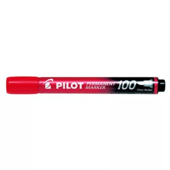   Alkoholos marker, 1 mm, kúpos, PILOT "Permanent Marker 100", piros 1 db
