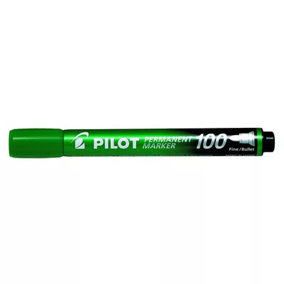 Alkoholos marker, 1 mm, kúpos, PILOT "Permanent Marker 100", zöld 1 db