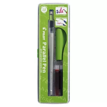   Töltőtoll, 0,5-3,8 mm, zöld kupak, PILOT "Parallel Pen" 1 db