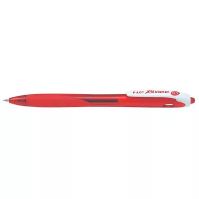 Golyóstoll, 0,22 mm, nyomógombos, PILOT "Rexgrip", piros 1 db